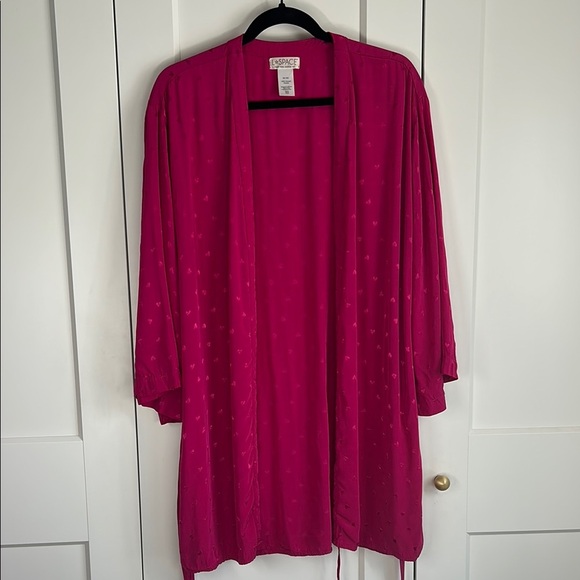 L*Space Moonlit Pink Heart Jacquard Slip Dress & Robe | Small - Picture 8 of 9